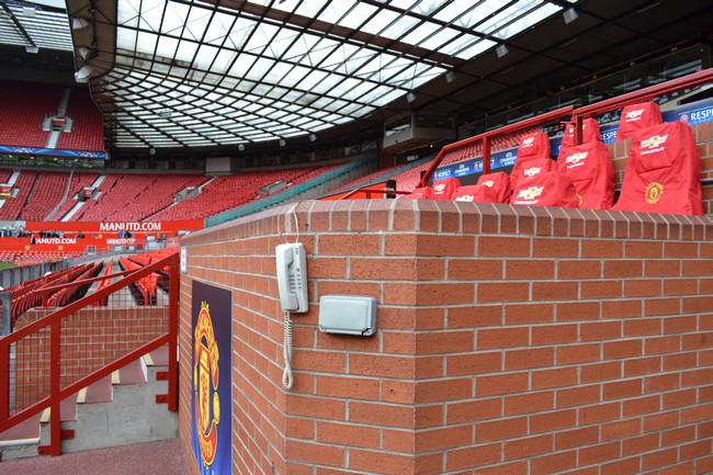 Vue banc de touche old trafford